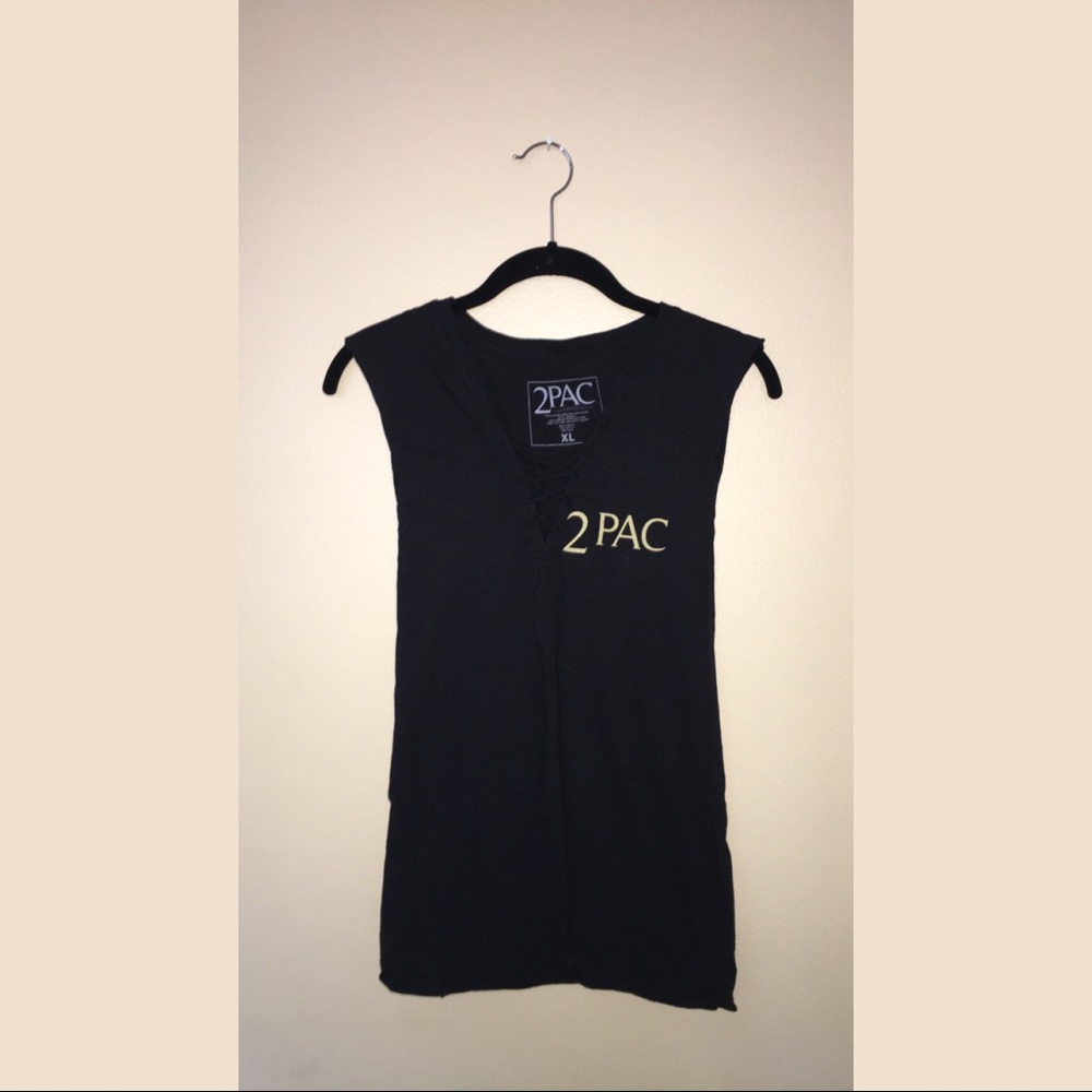 2Pac Black muscle shirt Rose